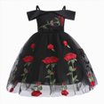 thumbnail image 2 of Larisalt Toddler Girls Dresses Rose Embroidery Tutu Party Sparkly Princess Baby Girl Summer Party Dress, 2 of 5
