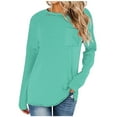 thumbnail image 1 of Timegard Hauts pour Femmes Col Ras du Cou Manches Longues Épaules Tombantes T-Shirt Basique Automne Décontracté Ample Hauts avec Poche, 1 of 5
