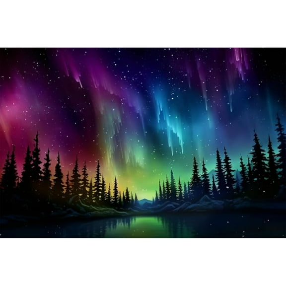 Jigsaw Puzzles for Adults 1000 Pieces - Aurora Northern Lights Over Iceland Forest Formation (19.7 X 29.5)