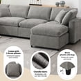 thumbnail image 4 of 130" Oversized Modular Sectional Couch, 6-Seat Chenille Cloud Couch with Ottoman, Convertible U-Shaped Sleeper Sofa, Free Combination Sofa for Living Room, 4 of 8