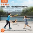 thumbnail image 2 of VEVOR Pool Fence, 4 x 96 FT Pool Fences for Inground Pools, Removable Child Safety Pool Fencing, Easy DIY Installation Swimming Pool Fence, 340gms Teslin PVC Pool Fence Mesh Protects Kids and Pets, 2 of 9