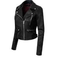 thumbnail image 3 of Made by Olivia Women's Long Sleeve Zipper Closure Moto Biker Faux Leather Jacket, 3 of 7