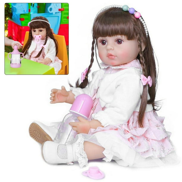 Muñeca Infantil ANGGREK de Silicona de Cuerpo Completo 55 cm Regalo Impermeable para Niños