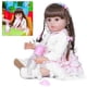 thumbnail image 5 of Muñeca de bebé de silicona de cuerpo completo, realista, juguete para niños, regalo de cumpleaños, 55 cm, cabello castaño, 5 of 14