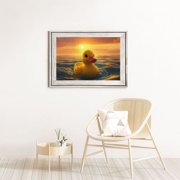 Rateoe Cartoon Swimming Yellow Duck Pattern Wooden Picture Puzzle ,1000 Piece Jigsaw Puzzle ,Family Fun Puzzle, Home Décor Puzzle, Gift Puzzle(Horizontal style)