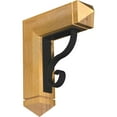 thumbnail image 1 of 4"W x 15 1/2"D x 18"H Ashford Arts & Crafts Ironcrest Rough Sawn Bracket, Western Red Cedar (2"W x 7 1/2"D x 10"H Iron Bracket), 1 of 5