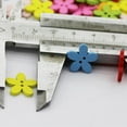 thumbnail image 4 of 100 Pieces Colorful Decorative Flower Flatback Wooden Buttons 2 Holes Sewing Craft Scrapbooking Card, 4 of 9