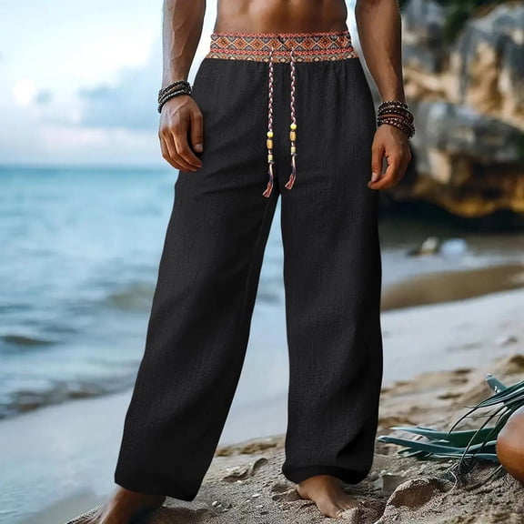 Dxzfnsa Men's Elastic Waist Hiking Pants Water Resistant Quick-Dry Lightweight Outdoor Sweatpants with Zipper Pockets pantalones de hombre(Black,L)