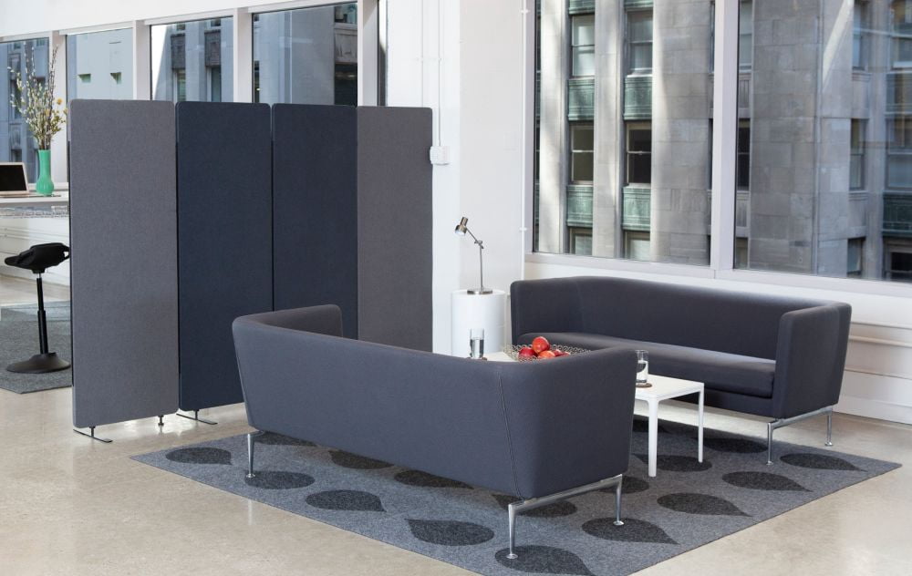 Reclaim Acoustic Room Dividers - Single Expansion Panel in Misty Gray