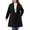 Black, variant on Women's Plus Size Winter Coats Single Breasted Lapel Belted Midi Pea Coats with Pocket 3X Dark Red