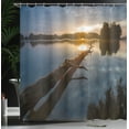 thumbnail image 4 of Ambesonne View Shower Curtain, Lake in Poland Sunny Day, 69"Wx84"L, Blue Grey Yellow, 4 of 5