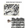 thumbnail image 6 of Black White Boho Bathroom Window Curtain, Vintage Abstract Art Ethnic Tribe Light Filtering Coffee Kitchen Curtains, Bedroom Living Room Curtains 2 Panel 84"x45", 6 of 6