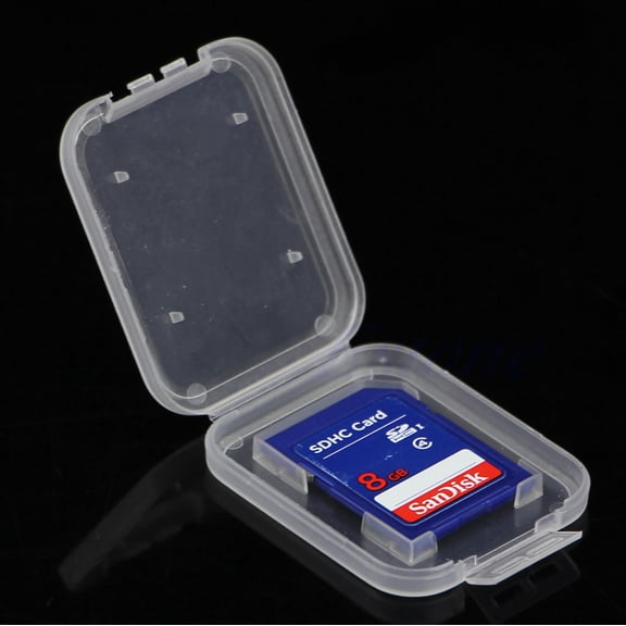 10Pcs SD SDHC Memory Card Holder Transparent Plastic Box Storage Case Protector