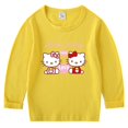 thumbnail image 3 of Hello Kitty camiseta de Color sólido para niños primavera otoño nueva camisa de cuello redondo para niños y niñas Camisa de manga larga de algodón para bebés, 3 of 5
