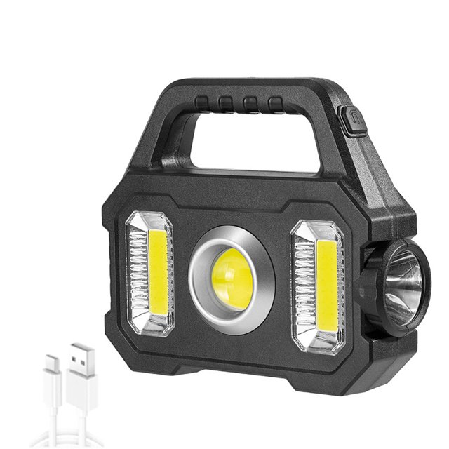 Reflector Lámpara Antorcha eléctrica LED Linterna de mano solar impermeable para acampar (USB solar)