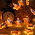thumbnail image 5 of Star Flag String Lights 150-500cm, Independence Day Patriotic LED Decoration, Red White Blue Multi Length Options, Plastic Durable Waterproof for 4th of July, Indoor Outdoor Memorial Day Decor, 5 of 7