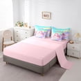 thumbnail image 3 of Manfei Sweet Unicorn 7pcs Queen Bedding,Calm Cloud Bedding Comforter Set Queen,Multicolor,Pink Reversible, 3 of 7