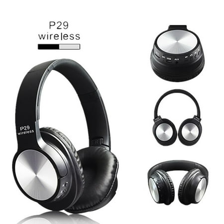 P29 Wireless Stereo Headphones Foldable Headset Earphones Bluetooth 4.2 Unisex,Support TF Card Play & FM Radio,Handsfree (Best Wireless Bluetooth Headphones For Talking)