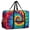 Red and Yellow Tie Dye Pattern, variant on Pink and Yellow Tie Dye Pattern Foldable Travel Duffel Bag, Under Seat Travel Tote with Front Pocket & Trolley Strap, Foldable Design Gifts for Women Men
