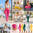 thumbnail image 3 of Cavosen Leggings for Women Side Ruched Seamless Soft Flare Leggings Full Length Solid Stretch Yoga Pants Running Workout Pants, 3 of 8