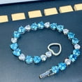 thumbnail image 5 of Pulseras de topacio azul marino YONGSHENG para mujer de cobre con hebilla de corazón, 5 of 5