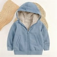 thumbnail image 2 of YunPes Kids Girls Fleece Hooded Jacket Cardigan Winter Warm Zipper Plain Coat Cute Soft Furry Fuzzy Fall Outwear with Pockets, 2 of 6