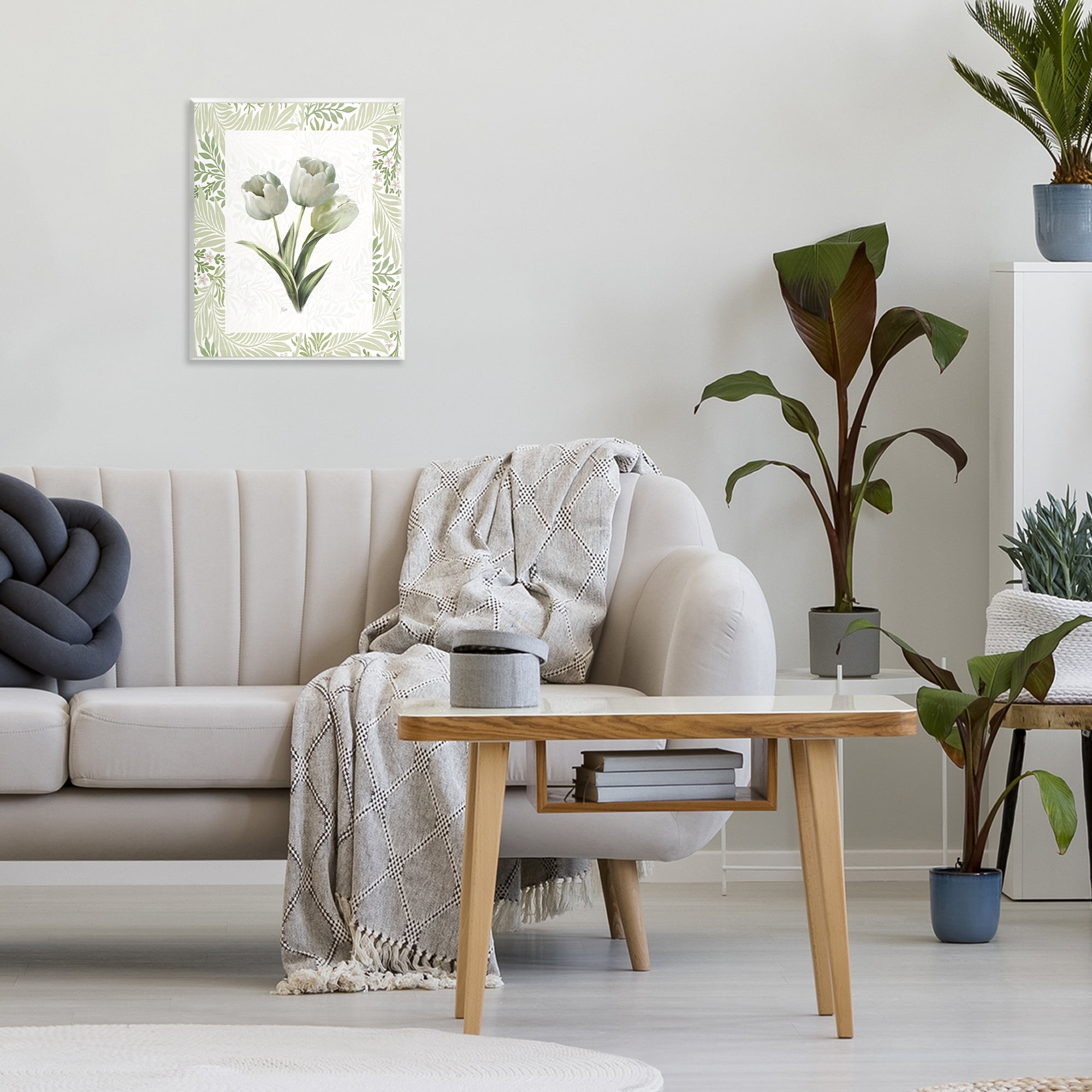 Stupell Industries Pale Green Tulip Trio Wall Plaque Art, design by Nan