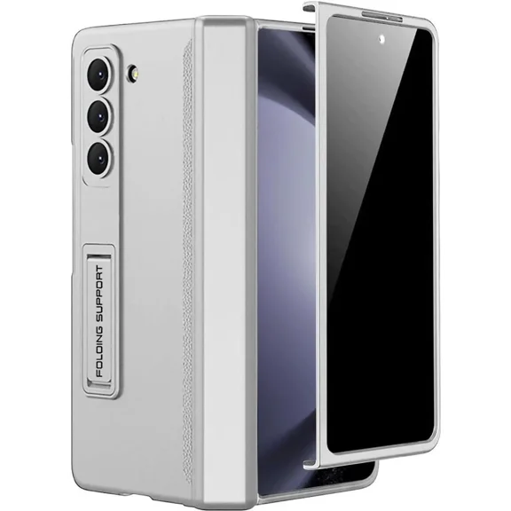 Case for Samsung Galaxy Z Fold 5 with Privacy Screen Protector, [Anti Spy] Built-in Adjustable Kickstand & Magnetic Hinge Protection Full-Body Protective Case for Galaxy Z Fold 5 5G