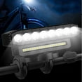 thumbnail image 1 of Faro de bici de luz baja alta 900 lúmenes USB recargable luz de bocina, 4000mAh, 6 modos, 130 dB, impermeable IP44, 8 LEDs 20 SMD, soporte de montaje, negro, 1 of 7