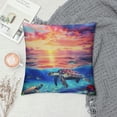 thumbnail image 2 of Autua Turtle Ocean Sunset Decorative Throw Pillow Cover for Home Couch Living Room Bed Sofa, Short Plush Cushion for Car Bedroom, Year-Round Use, Printed on Both Sides, 1PC 12x12in, 2 of 5