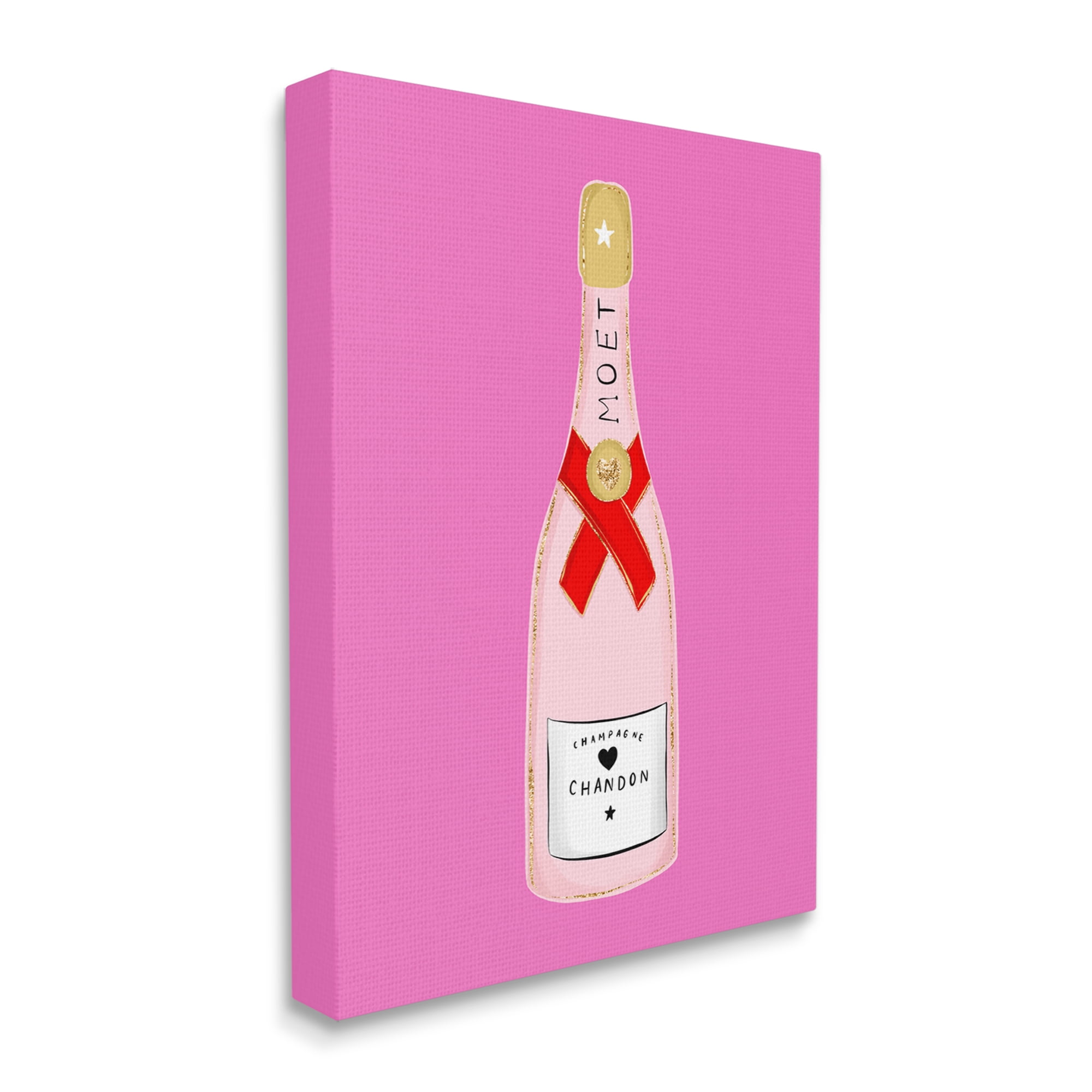 Stupell Industries Fun Pink Champagne Food & Beverage Painting Gallery Wrapped Canvas Art Print Wall Art, 24 x 30
