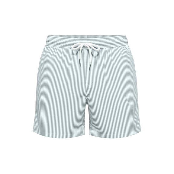 IWRICH Women's Elastic Waist Drawstring Swim Shorts Gingham Print Boyshorts Bathing Swimsuit Bottoms Board Shorts White XL