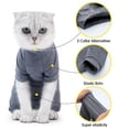 thumbnail image 2 of Pet Cat Shedding Suit Full Coverage Pet Recovery Bodysuit After Surgery Alternative Anxiety Calming Shirt, 2 of 9