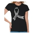 thumbnail image 1 of Awkward Styles Cancer Awareness Shirts for Womens Support Clothing Collection Ribbon Breast Cancer Awareness White Ladies Shirts White Ribbon T-shirts, 1 of 4