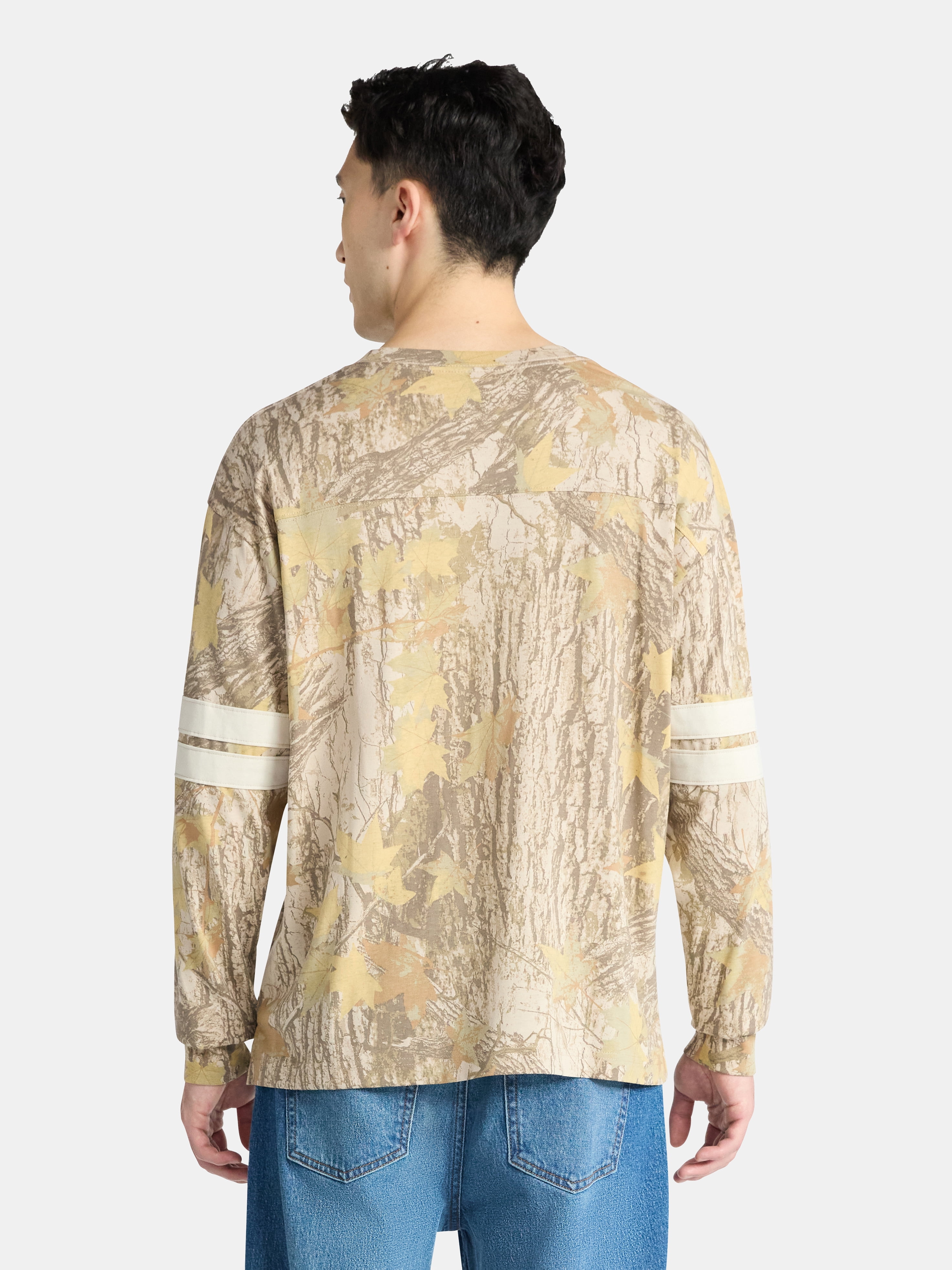 No Boundaries Men's & Big Men's Long Sleeves Varsity Tee ,Sizes XS-5XL