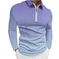 thumbnail image 1 of Blusa y camisa de manga larga con cuello vuelto para hombre, blusa informal con cremallera y estampado sin localización, blusa para hombre, 1 of 4