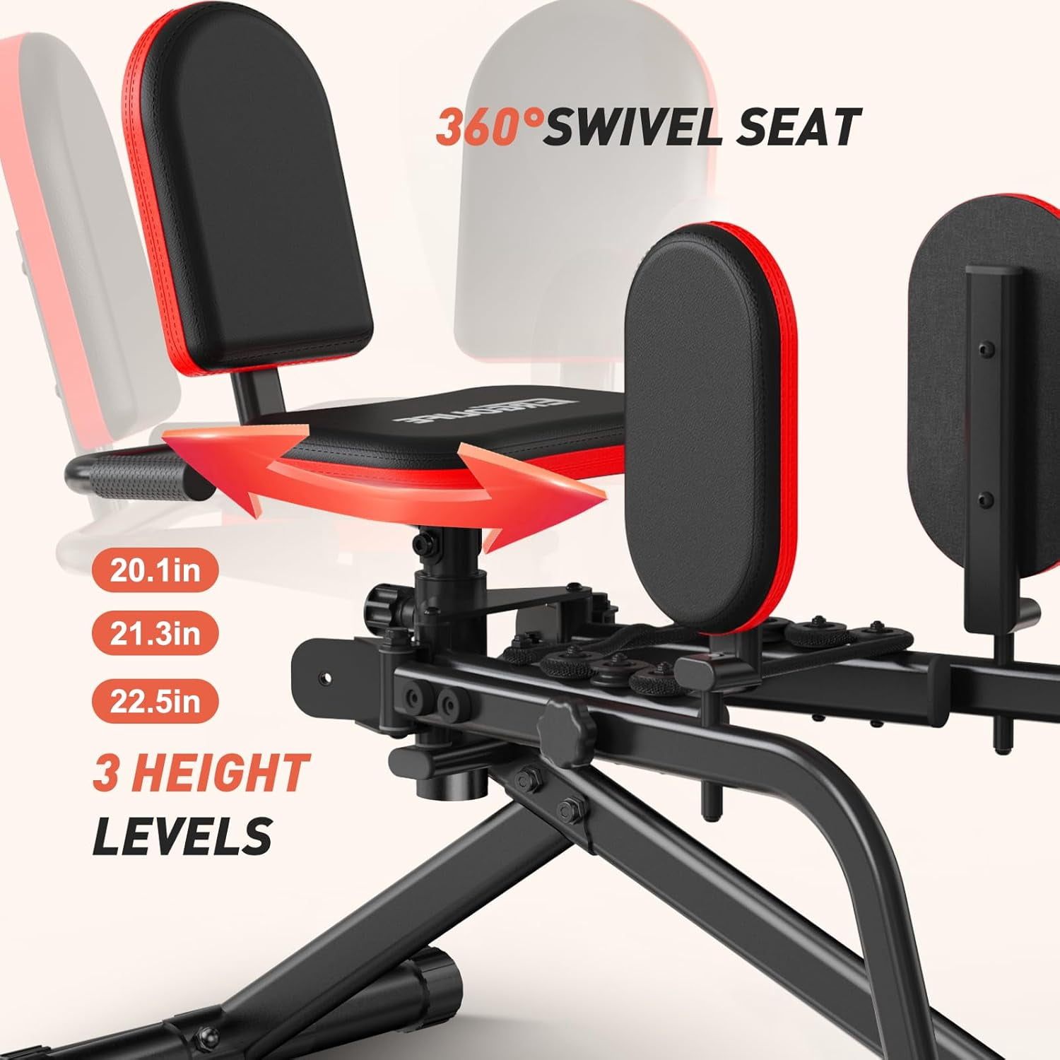 HXD-ERGO Hip Abductor Adductor Machine, 6-Level Adjustable, Plush Padding, Compact, for Home Gym, Women and Men