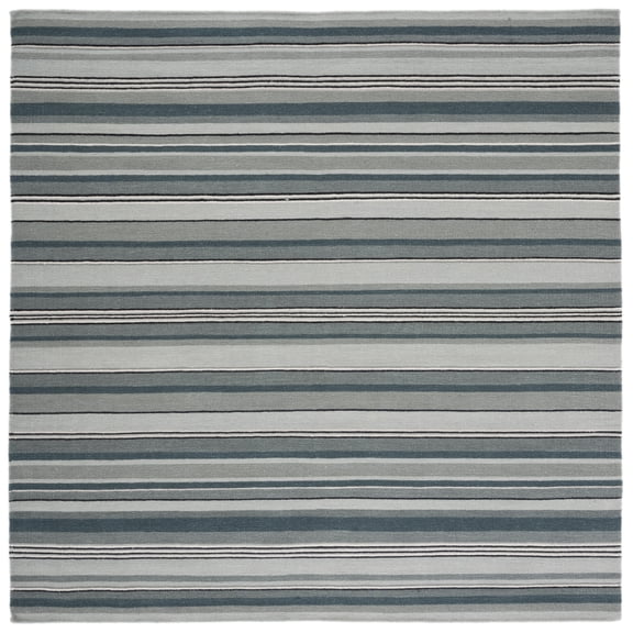 SAFAVIEH Striped Kilim Colbert Striped Area Rug, Grey, 7' x 7' Square