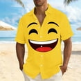 thumbnail image 3 of Hombres Divertido de Manga Corta Botón-Abajo Impresa Camisa de Playa - Camisa de Manga Corta con Cuello en V con Estampado Tropical, Tela Ligera Y Transpirable para las Vacaciones Y el Uso Diario, 3 of 5