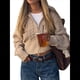 thumbnail image 1 of Sudaderas con Cremallera para Mujer, Conjuntos Casuales, Cárdigan, Ropa de Abrigo, Chaquetas de Invierno de Moda, Abrigos. Camello L, 1 of 7