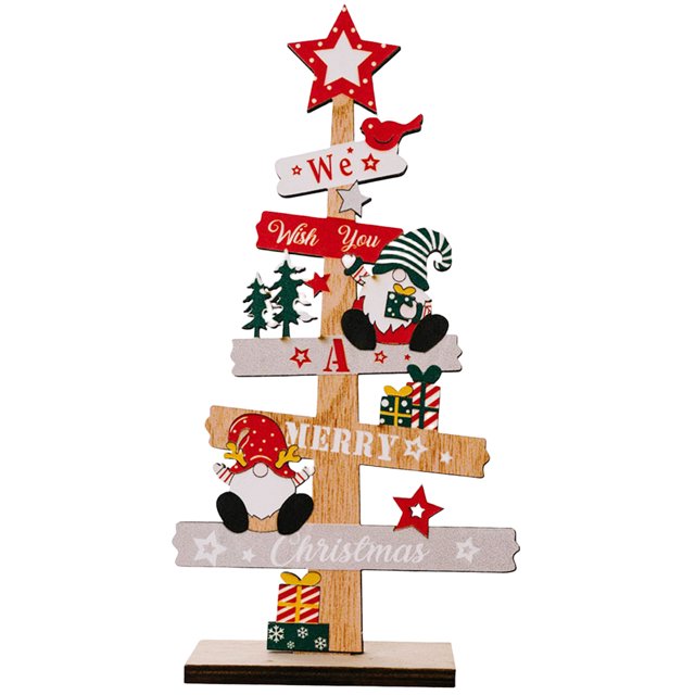 Navidad Madera Letreros de Navidad Placa Alfabeto Regalos de fiesta de Año Nuevo (Santa Snowman)