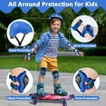 thumbnail image 3 of Yiomxhi Adjustable Kids Bike Helmet Set with Knee Elbow and Wrist Pads, Toddler Skateboard Helmet for Ages 3-5-8-14 Boys Girls, Protective Gear Set for Youth, for Scooters Rollerskates, 3 of 7