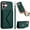Green, variant on Case for Nothing CMF Phone 1 Quilted phone case with a card slot and detachable wristband for protecting wallet.