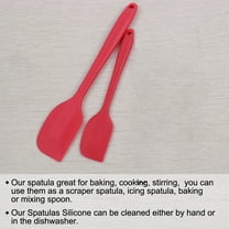 2pcs Kitchen Cooking Silicone Spatula Set Heat Resistant Turner Scraper Cooking Baking Utensils Red