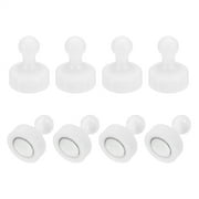 Uxcell 8pcs Magnets Push Pins, 1x0.8" Strong Fridge Magnets Magnetic Whiteboard Decorative Thumbtacks for Refrigerator Locker Calendar Office, White