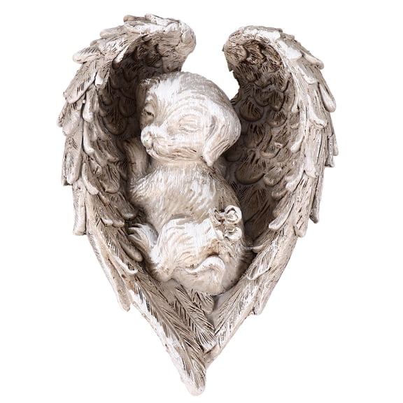 COSMOBETTY Grey Resin Angel Wings Figurine for Home Decor, Stylish 7 Inch with Excellent Craftsmanship