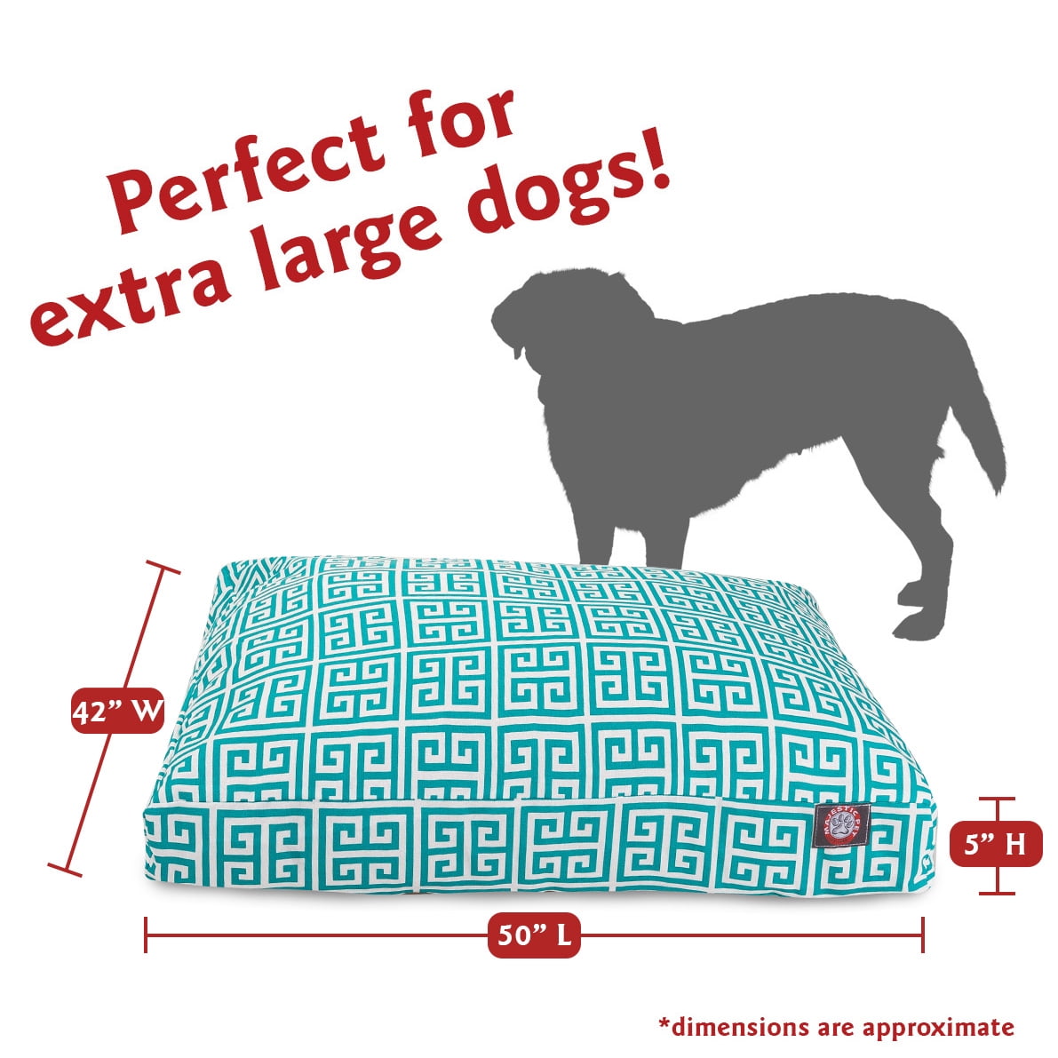 Majestic Pet | Towers Rectangle Pet Bed For Dogs, Removable Cover, Pacific, Extra Large