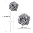 thumbnail image 3 of Flores artificiales IPOPU, rosas plateadas con purpurina, 50 unidades, 3 of 9