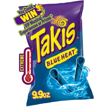 Takis Blue Heat 9.9 oz Sharing Size Bag, Hot Chili Pepper Rolled Tortilla Chips