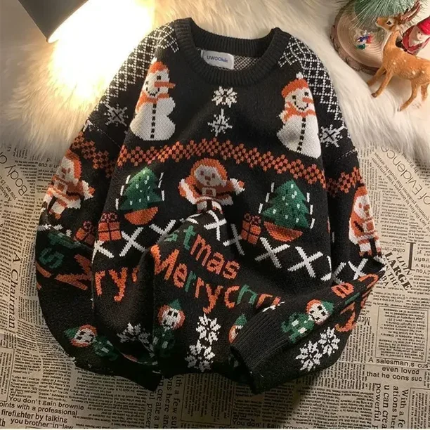 Suéter de cuello alto de alce de Navidad para mujer, traje de pareja engrosado de invierno, suéter versátil de estilo perezoso de moda Ins, gran oferta